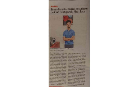 Tomy D’Amato, nouvel entraîneur du Club nautique du Haut Jura